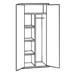 Akten/Kleiderschrank ST, 92cm, 2-trg., 1S, SO, K:7035 T:7035