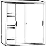 Schiebetürenschrank ST, 120cm, 3 OH, K/T:7035