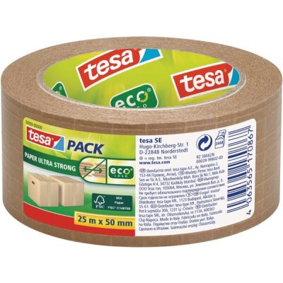 tesapack ecoLogo Papier, ULTRA STRONG, 25 m x 50 mm, starke Klebekraft