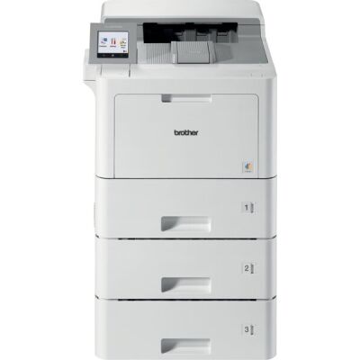 Farblaserdrucker HL-L9470CDNTT, 4 separate Toner, 1x 520 Blatt und 2x 500 Blatt Papierkassette, 100 Blatt Multifunktionszufuhr, Auflösung bis zu 2400 x 600 dpi, LAN, USB 2.0 Hi-Speed Schnittstelle