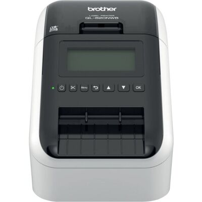 Etikettendrucker QL-820NWBc, Thermodirektdruck, Auflösung: 300 dpi, Etikettenbreite: max. 62 mm, automatische Schneideeinheit, Rot-Schwarz-Druck mit DK-22251 für Einzeletikettenrollen und Endlos-Etiketten, LAN, WLAN, Speicher 6 MB, Bluetooth USB Schnittst