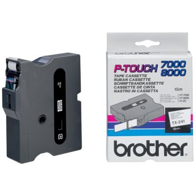Schriftbandkassette, TX241, 18 mm x 15 m, laminiert, schwarz auf weiß