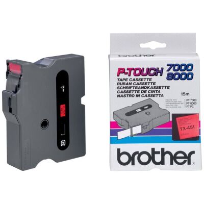 Schriftbandkassette, TX451, 24 mm x  15 m, laminiert,  schwarz auf rot