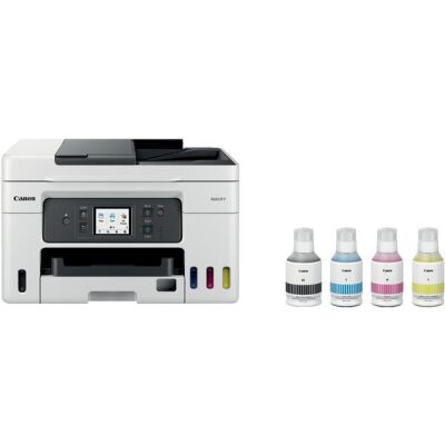 Tinten-Multifunktionsgerät MAXIFY GX4050 inkl. UHG, 4 in 1 Multifunktionssystem, 18 Seiten sw, 13 Seiten Farbe, 250 Blatt, Auflösung: 600 x 1200dpi, WLAN, USB Hi-speed, Wi-Fi Direct, 6,7 cm (2,7 Zoll) LCD (Farbe)