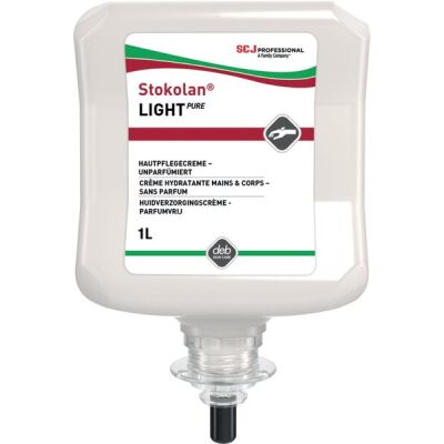 Hautpflege Stokolan Light PURE 1 Liter Kartusche, für normale Haut, für Hände, Gesicht, Ganzkörperpfleg, zieht schnell ein