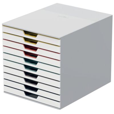 Schubladenbox Varicolor 10, Formate bis DIN A4/C4, 10 farbige Schübe, stapelbar