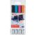 Glasboardmarker 95, 4er Set, 1,5 - 3 mm, Rundspitze, trocken abwischbar, Farben: schwarz, hellblau, pink, orange