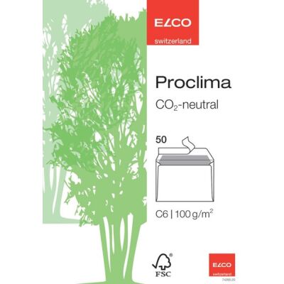 Briefumschläge Proclima Box, C6, HK, weiß recycling, ohne Fenster, 100g, 1 Packung = 50 Stück