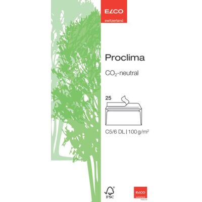 Briefumschläge Proclima Box, C5/6 DL, HK, weiß recycling, ohne Fenster, 100g, 1 Packung = 25 Stück