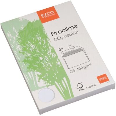Briefumschläge Proclima Box, C5, HK, weiß recycling, ohne Fenster, 100g, 1 Packung = 25 Stück