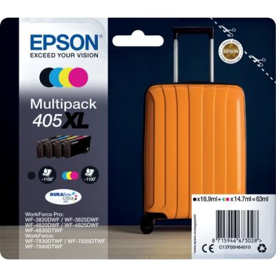 Tintenpatrone 405XL DURABrite Multipack, für WF-7830, WF-7840, Inhalt: 1x 7,6 / 3x 5,4 ml