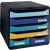 Schubladenbox Bee Blue, 6 Fächer, mehrfarbig, für A4+, offene Schubladen mit Sicherheitsstopp