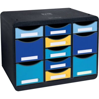 Schubladenbox Bee Blue Multi Box, 11 Fächer, mehrfarbig, 7 kleine und 4 sehr hohe Schubladen