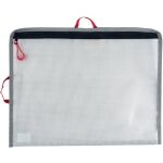 Bungee-Bag, A4, PVC-frei, transpatent/grau/rot, 2 rote...