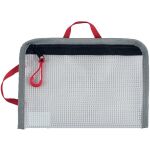 Bungee-Bag, A6, PVC-frei, transpatent/grau/rot, 2 rote...