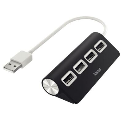USB-Hub, 4 Ports, USB 2.0, 480 Mbit/s schwarz