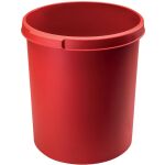 Papierkorb KLASSIK, 30 Liter, rot, mit 2 Griffmulden