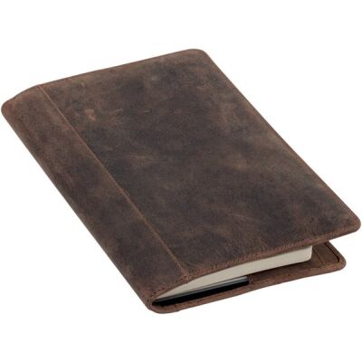 Ledereinband Perkins, DIN A5, Echtleder, braun, Außenmaße: ca. 22,5 x 15,5 x 1 cm