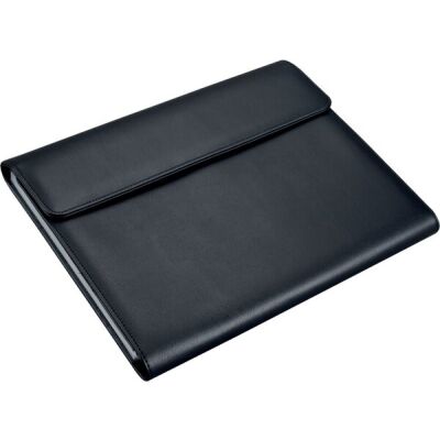 Fächermappe Vado, DIN A4, Lederimitat, schwarz, Klettverschluss