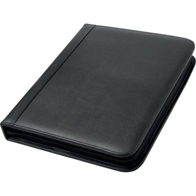 Orga-/Fächermappe, DIN A4, Lederimtat, schwarz, Außenmaße: ca. 26 x 35,5 x 2,5 cm
