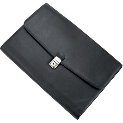 Dokumententasche Udine, Echtleder, schwarz, Außenmaße: ca. 28 x 39 x 2 cm