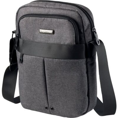 Umhängetasche Epsilon,Polyster, grau, Außenmaße: ca. 29 x 21 x 5 cm