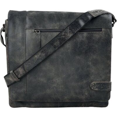 Umhängetasche Jumper, Echtleder, schwarz, Außenmaße: ca. 31 x 34,5x 9 cm