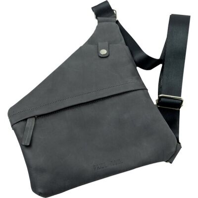 Umhängetasche Cross, Echtleder, grau, Außenmaße: ca. 25 x 30 x 2 cm