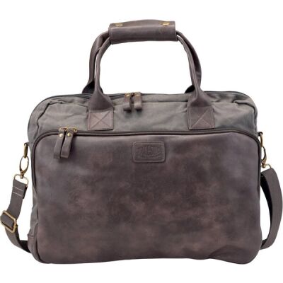 Tasche Mystify S, Canvas/Lederimitat, graubraun, Außenmaße: ca. 28 x 37 x 6 cm