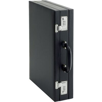 Attachékoffer Ponte, Lederimitat, schwarz, Außenmaße: ca. 33 x 44,5 x 10 cm