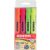 Textmarker High Liner Plus, 4er Etui Keilspitze 0,5 - 5 mm, gelb, pink, orange, grün, Tinte auf Wasserbasis