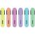 Textmarker Brightliner 6er Etui pastell, Keilspitze, gelb, pink, orange, grün, blau, lila, Tinte auf Wasserbasis