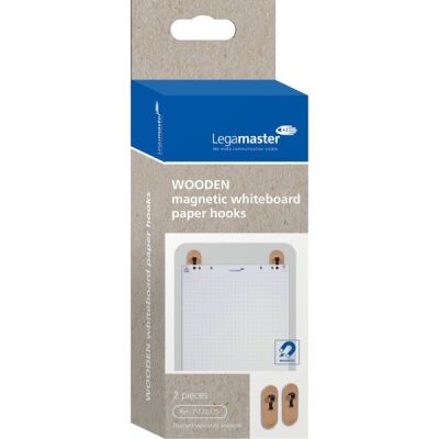 WOODEN Whiteboard-Papierhaken, 2 Stück, Buchenholz
