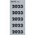 Rücken-Inhaltsschild Jahreszahlen 2023, grau, 1 Beutel = 100 Stück