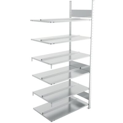 Anbauregal, 2.200 x 1.000 x 600 mm (H x L x T), 6 Böden, Feldlast: 1.220 kg, Fachlast: 100 kg