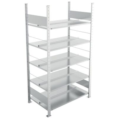 Grundregal, 1.850 x 1.000 x 600 mm (H x L x T), 5 Böden, Feldlast: 1.100 kg, Fachlast: 100 kg