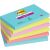 Haftnotiz Super Sticky Note, 127 x 76 mm, 6 x 90 Blatt, Cosmic Collection: türkis, neongrün, guavapink, tropicalpink