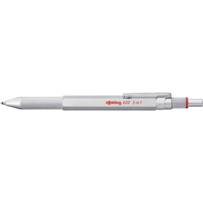 Multipen 3 in 1 silber, Feinminenstift 0,5 mm und Kugelschreiber