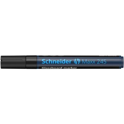 Glasboardmarker Maxx 245, 2-3 mm Rundspitze, schwarz, stark deckend, lichtbeständig, trocken abwischbar.