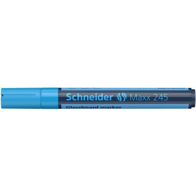Glasboardmarker Maxx 245, 2-3 mm Rundspitze, blau, stark deckend, lichtbeständig, trocken abwischbar.