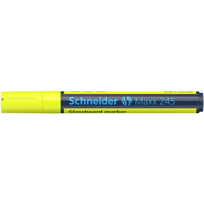 Glasboardmarker Maxx 245, 2-3 mm Rundspitze, gelb, stark deckend, lichtbeständig, trocken abwischbar.