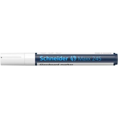 Glasboardmarker Maxx 245, 2-3 mm Rundspitze, weiß, stark deckend, lichtbeständig, trocken abwischbar.