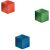 SuperDym-Magnet, Strong, 11x11x11mm, rot, blau, grün, poliertes Aluminium, Packung mit 3 Magneten