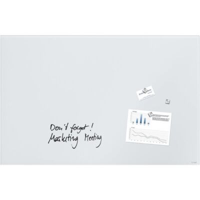 Glas-Whiteboard Artverum 1000 x 650 mm, weiß, inkl. zwei extra-starker SuperDym-Magnete und Befestigungsmaterial, Tempered Glas /Sicherheitsglas (ESG)