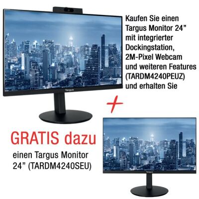 Monitor Zweifach-Lösung mit 2 Bildschirmen 24.0", integrierte Dockingstation 100W, schwarz