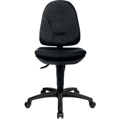 Drehstuhl Point 30, ohne Armlehne, schwarz/schwarz, Rollen für Teppichböden, max. Nutzergewicht 110 kg