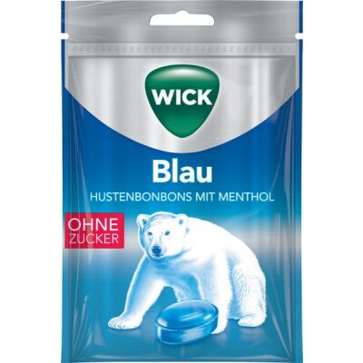 WICK BLAU Hustenbonbon mit Menthol 72 g, ohne Zucker