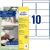 Universal-Etiketten, bedruckbar, ablösbar, weiß, 96 x 50,8 mm, 1 Packung = 10 Blatt = 100 Stück