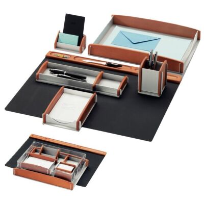 Elegantes Schreibtisch-Set 6-teilig Echtholz, Buche matt lasiert mit