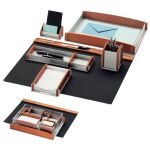 Elegantes Schreibtisch-Set 6-teilig Echtholz, Buche matt...